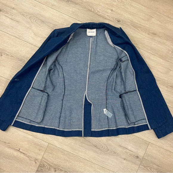 Court & Rowe Women Blue Denim One-Button Blazer Jacket Size 4 - Picture 5 of 9